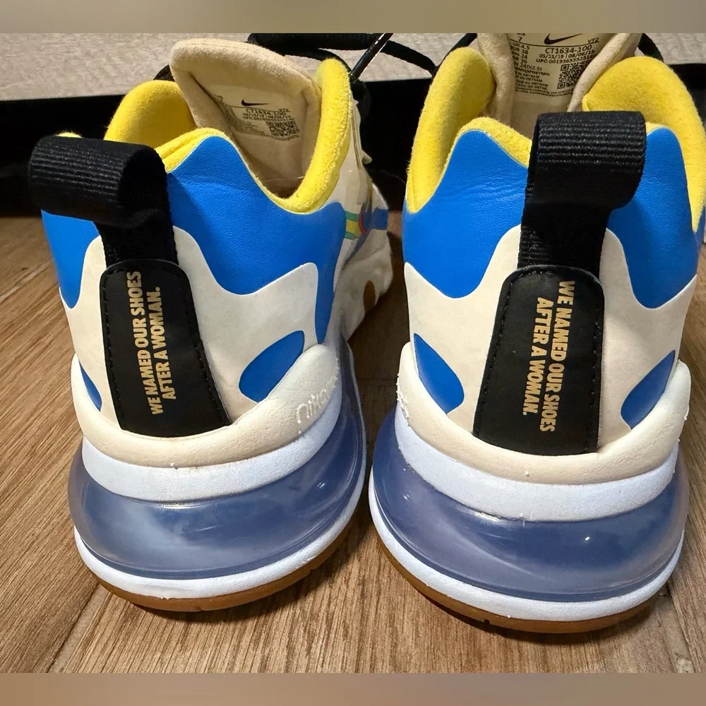 Nike Air Max 270 React Legend of Her Women’s Size 7 Multicolor Sneakers